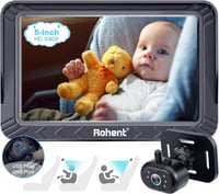 Rohent 5" HD 1080P autós bébikamera éjjellátóval, USB-s, elöl-hátul nézhető 1