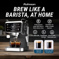 Rohnson 20 bar kávéfőző 1350W, 1,5L tartály, forró és hideg funkcióval, tejhabosító 6