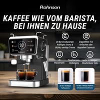 Rohnson 20 bar kávéfőző 1350W, 1,5L tartály, forró és hideg funkcióval, tejhabosító 5