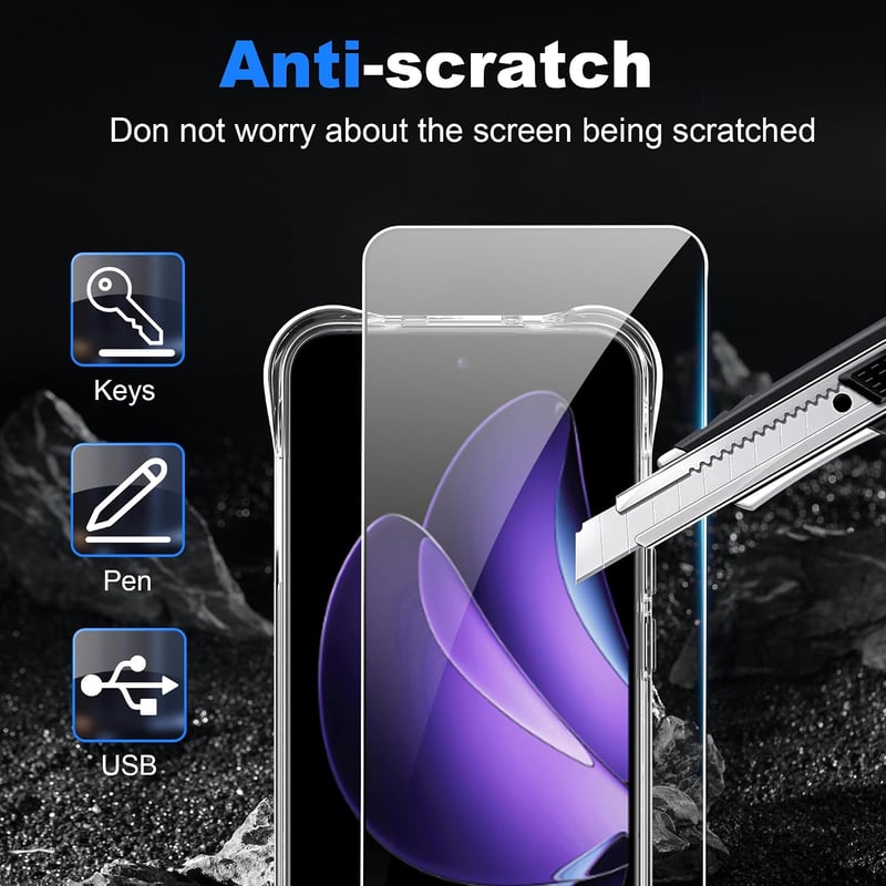 Rojeuinn Oppo Reno13 Reno 13 5G átlátszó tok 1 db edzett üveg kijelzővédővel, soft matte, ultra clear képernyővédő