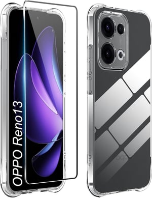 Rojeuinn Oppo Reno13 Reno 13 5G átlátszó tok 1 db edzett üveg kijelzővédővel, soft matte, ultra clear képernyővédő