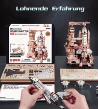 3D drevené puzzle ROKR pre dospelých – Vesmírny raketoplán LKA02, darček STEM pre mužov 8