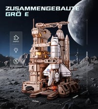 3D drevené puzzle ROKR pre dospelých – Vesmírny raketoplán LKA02, darček STEM pre mužov 2