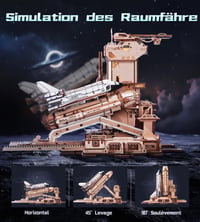 3D drevené puzzle ROKR pre dospelých – Vesmírny raketoplán LKA02, darček STEM pre mužov 3