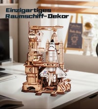 3D drevené puzzle ROKR pre dospelých – Vesmírny raketoplán LKA02, darček STEM pre mužov 9