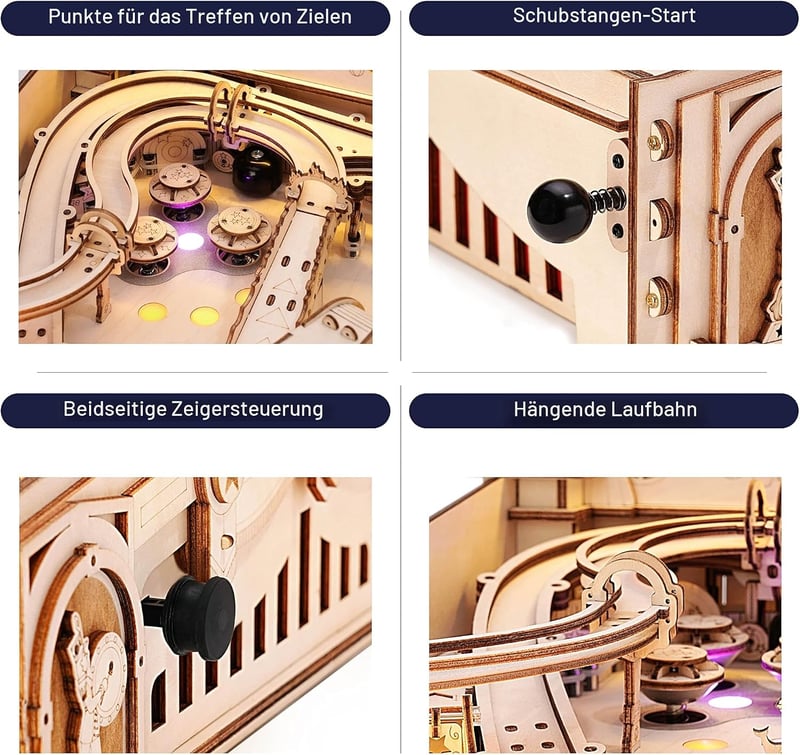 ROKR Fa Flipper Játék 3D Puzzle Felnőtt Pinball Asztal Ajándék