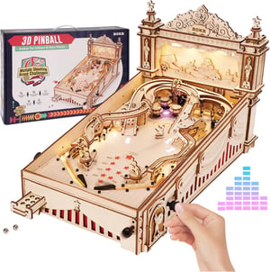 ROKR Fa Flipper Játék 3D Puzzle Felnőtt Pinball Asztal Ajándék