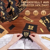 ROKR Seahorse Bark MCB02 3D fa puzzle modell építőkészlet felnőtteknek 4