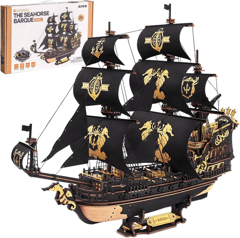 ROKR Seahorse Bark MCB02 3D fa puzzle modell építőkészlet felnőtteknek