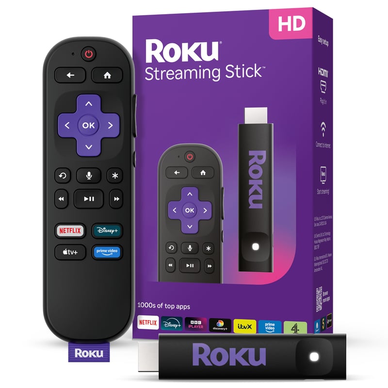 Roku Streaming Stick 2025 HD streamovacie zariadenie pre televízor s hlasovým diaľkovým ovládaním pre bezplatné a živé TV kanály