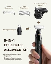 Roleader Elektromos Borotva Szakáll és Testszőr Trimmer USB-C Vezeték Nélküli 4