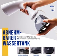 Rolipo 1640W gőzölő 400ml tartállyal ruhafrissítő utazáshoz otthonhoz 8