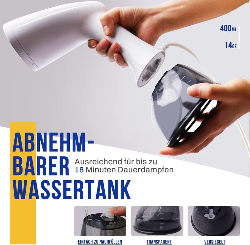 Rolipo 1640W gőzölő 400ml tartállyal ruhafrissítő utazáshoz otthonhoz