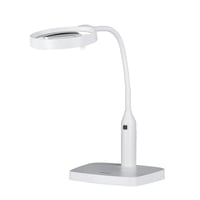 Stolná lupa Rollei s LED osvetlením, zväčšenie 1,8x a 3,3x, 6 LED diód s nastaviteľným jasom, ohybné rameno, stojan a svorka, napájanie z batérií alebo zo siete. 1