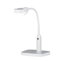 Stolná lupa Rollei s LED osvetlením, zväčšenie 1,8x a 3,3x, 6 LED diód s nastaviteľným jasom, ohybné rameno, stojan a svorka, napájanie z batérií alebo zo siete. 6