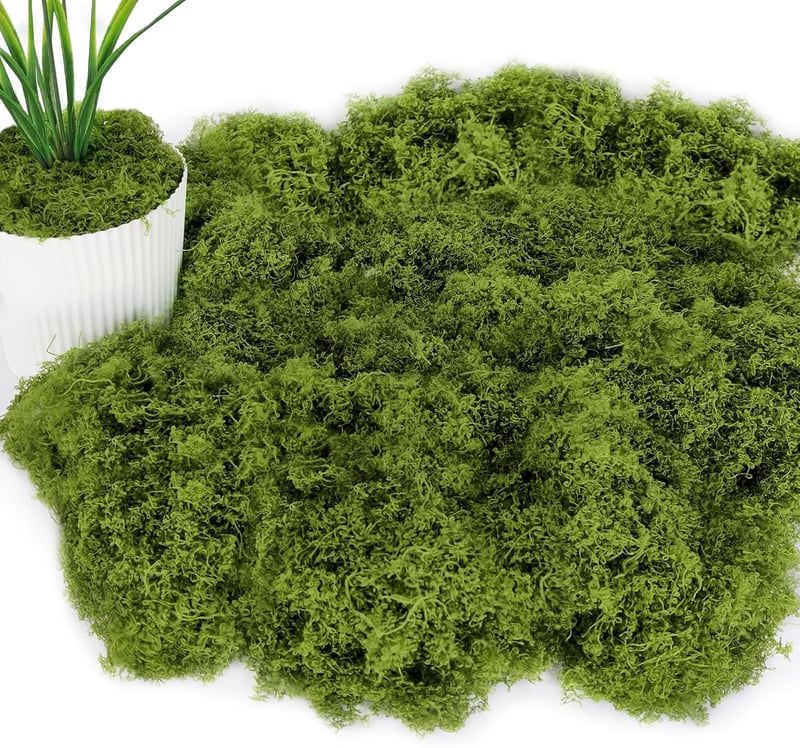 ROLLWAY 150g Műmoha Dekorációhoz - Sötétzöld Műmoha Kézművességhez, Akváriumhoz, Modellezéshez, Betlehemhez - Tartós Nylon Díszítőmoha