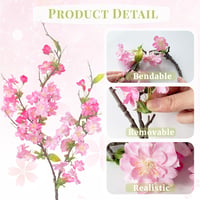 ROLLWAY 3 db Tavaszi Cseresznyevirág Ág 80cm Mesterséges Sakura Dekoráció 7