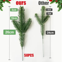 ROLLWAY 50 db Műfenyő Ág 26x10 cm Karácsonyi Dekoráció DIY Adventi Koszorú 3