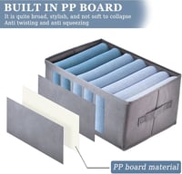 ROLLWAY 6 db-os Ruhásszekrény Rendszerező, Strapabíró PP Lappal, Összerakható Tárolódoboz Szett Nadrágokhoz, Pólókhoz, Ingekhez, 35x24x17 cm 3