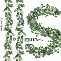 ROLLWAY Eukalyptová girlanda Umelý brečtan Stolová dekorácia 1,8 m - 4-dielna sada Dekorácia z umelých rastlín 2