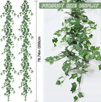 ROLLWAY Mesterséges Borostyán Girland 2 db 200 cm Zöld Függő Növény 2