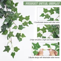 ROLLWAY Mesterséges Borostyán Girland 2 db 200 cm Zöld Függő Növény 3