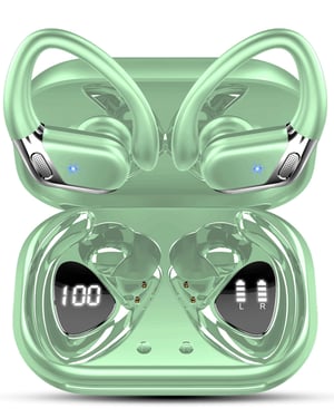 Rolosar Bluetooth 5.4 bežične slušalice, 50 sati reprodukcije, 4 ENC mikrofona za poništavanje buke, IP7 vodootpornost, duboki bas, LED zaslon, za sport