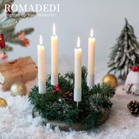 Romadedi adventi koszorú gyertyatartó szett 4 db fehér gyertyatartóval 2