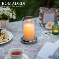 Romadedi üveg gyertyatartó fémtálcával - ezüst 8