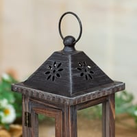 Romadedi Fa Lámpa Gyertyatartó 28cm Barna Vintage Kerti Dekoráció - 28cm, Brown 5