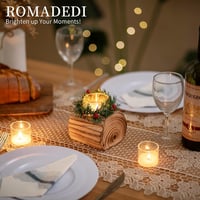 Romadedi Fa Mécsestartó Karácsonyi Asztali Dekoráció - Rönk Alakú Gyertyatartó Téli Ünnepekre, Kandallóhoz, Szilveszterre - Kézműves Ajándék 3