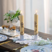 Romadedi fém gyertyatartó keresztelő kommunió fehér 4 cm - 4cm, White 3