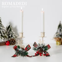 Romadedi Vintage Rénszarvas Gyertyatartó Szett - 4 db Fehér Fém Adventi Asztaldísz Karácsonyi Dekoráció Rusztikus Vidéki Stílusban 4