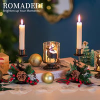 Romadedi Vintage Rénszarvas Gyertyatartó Szett - 4 db Fekete Fém Karácsonyi Asztali Dekoráció Kúpgyertyákhoz, Rusztikus Lakberendezési Kiegé 4