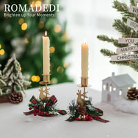 Romadedi Vintage Szarvas Gyertyatartó Szett - 4 db Arany Fém Adventi Asztaldísz Rusztikus Stílusban, Karácsonyi Dekoráció és Ajándék 3