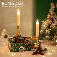 Romadedi Vintage Szarvas Gyertyatartó Szett - 4 db Arany Fém Adventi Asztaldísz Rusztikus Stílusban, Karácsonyi Dekoráció és Ajándék 2