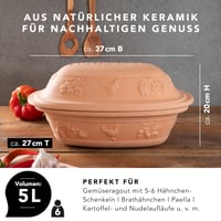 Vas de gătit din ceramică Römertopf Rustico cu capac – oală romană din teracotă de 5 litri 5