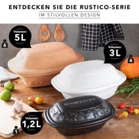 Vas de gătit din ceramică Römertopf Rustico cu capac – oală romană din teracotă de 5 litri 6