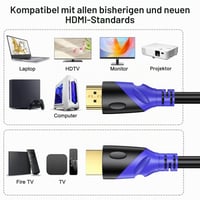 HDMI 2.0 kábel Rommisie 2 m, 4K 60Hz, 18 Gbps, Ultra High Speed, pozlátené konektory, Ethernet, ARC, 3D, kompatibilný s TV, PC, PS5, Blu-ray 3