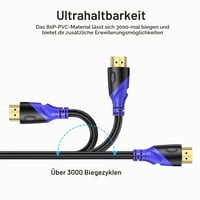 HDMI 2.0 kábel Rommisie 2 m, 4K 60Hz, 18 Gbps, Ultra High Speed, pozlátené konektory, Ethernet, ARC, 3D, kompatibilný s TV, PC, PS5, Blu-ray 4