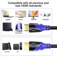Cablu HDMI 2.1 Rommisie 1 m 8K 60 Hz 4K 120 Hz eARC HDR10 HDCP 2.2 2.3 48 Gbps PC TV HDTV Blu-ray 3