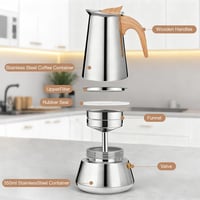 Romon Moka Kanna 350ml Rozsdamentes Acél Elektromos és Gáztűzhelyre 2