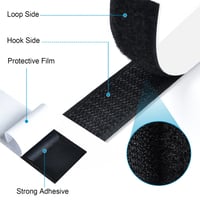 Romon samolepiaca suchý zips páska, 5 m dlhá, 16 mm široká, silné obojstranné lepidlo, systém háčik a slučka, čierna 4