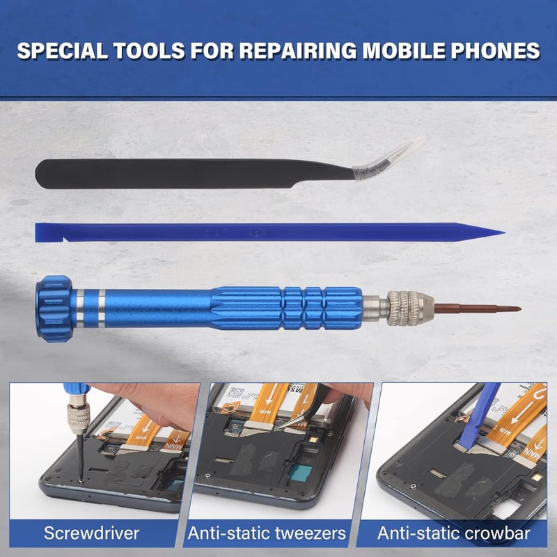RongZy 10 az 1-ben Javítókészlet Okostelefon Szereléshez iPhone Samsung LG