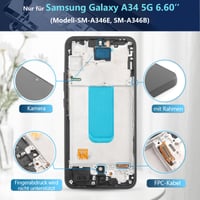 RongZy LCD displej na Samsung Galaxy A34 5G (A346B) s rámčekom – čierny 3