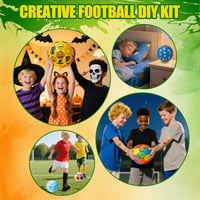 Set Creativ de Fotbal Ronronner pentru Copii – Set DIY de Pictură cu Pigmenți și Autocolante – Set de 6 Mingi de Fotbal pentru Băieți și Fete cu Vârste între 3 și 10 Ani 6