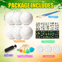 Set Creativ de Fotbal Ronronner pentru Copii – Set DIY de Pictură cu Pigmenți și Autocolante – Set de 6 Mingi de Fotbal pentru Băieți și Fete cu Vârste între 3 și 10 Ani 2