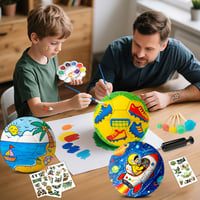 Set Creativ de Fotbal Ronronner pentru Copii – Set DIY de Pictură cu Pigmenți și Autocolante – Set de 6 Mingi de Fotbal pentru Băieți și Fete cu Vârste între 3 și 10 Ani 5