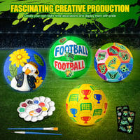 Set Creativ de Fotbal Ronronner pentru Copii – Set DIY de Pictură cu Pigmenți și Autocolante – Set de 6 Mingi de Fotbal pentru Băieți și Fete cu Vârste între 3 și 10 Ani 3