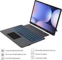 ROOFEI Galaxy Tab S10Ultra/S9 Billentyűzetes Tok QWERTZ Érintőpaddal 7 Szín LED 3